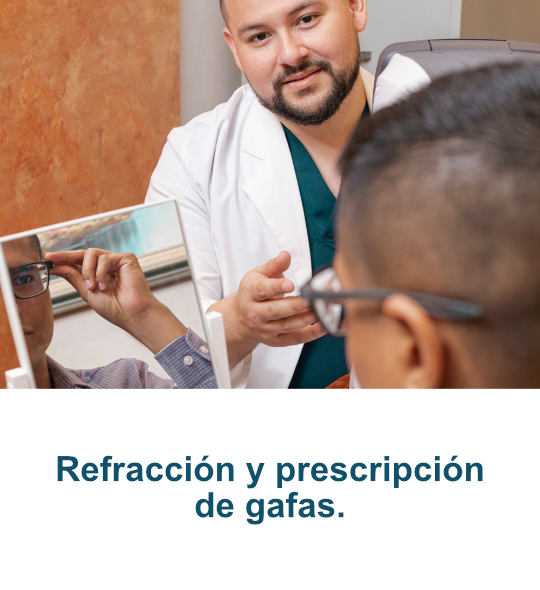 Refracción y prescripción de gafas.
